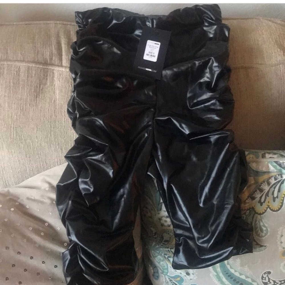 Faux black biker shorts